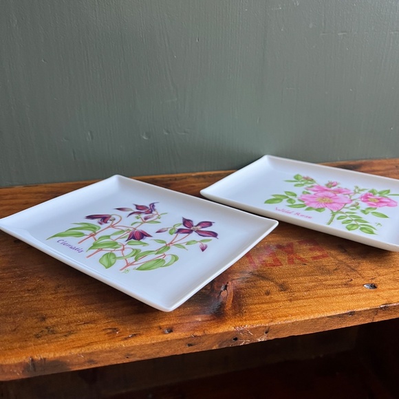 Vintage 1984 Lillian Vernon Floral Ceramic Trays - Picture 4 of 6